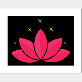 Pink lotus flower Posters and Art